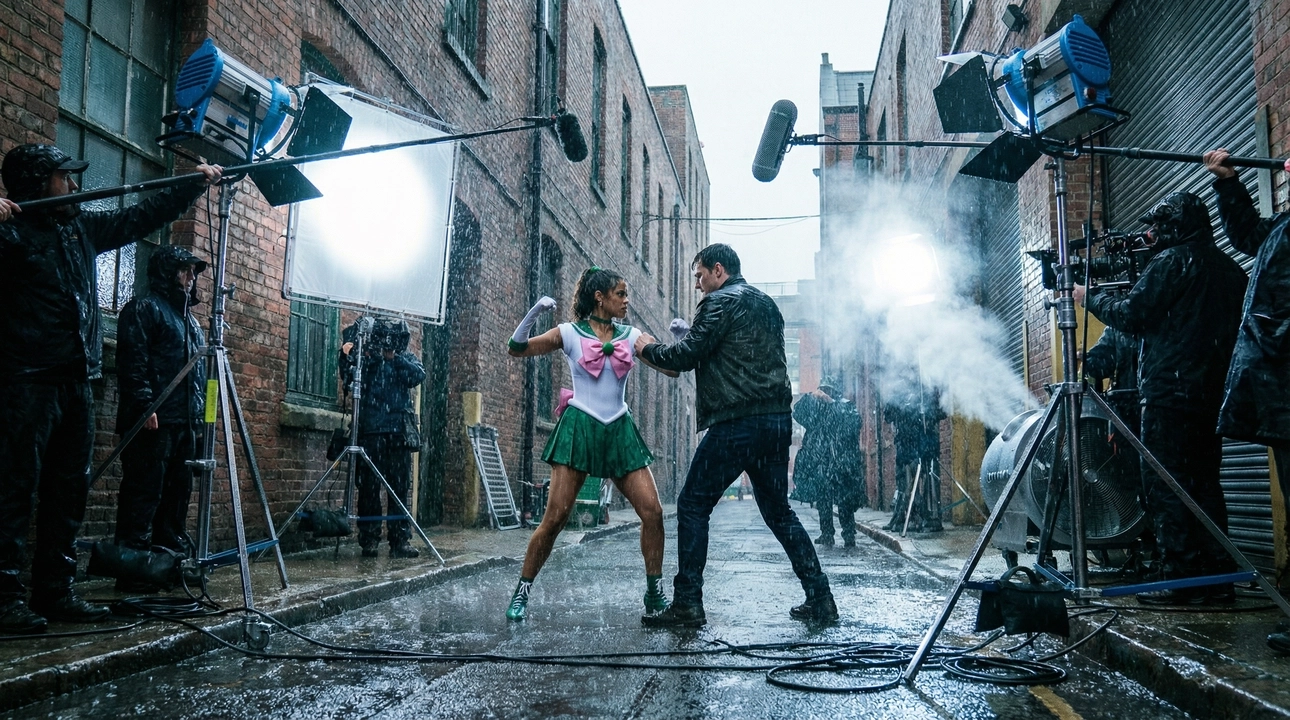 Behind the scenes - Eva Green preparing for scene