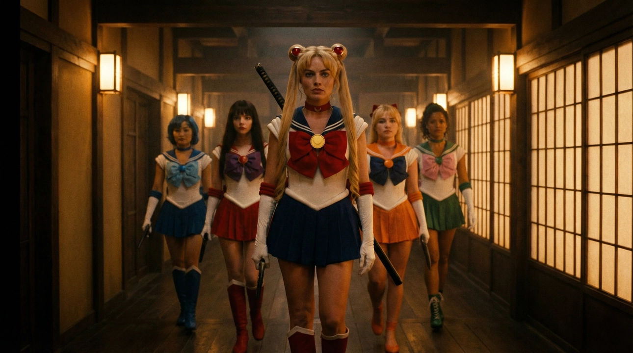 Sailor Moon Blood Moon film still - Group battle sequence