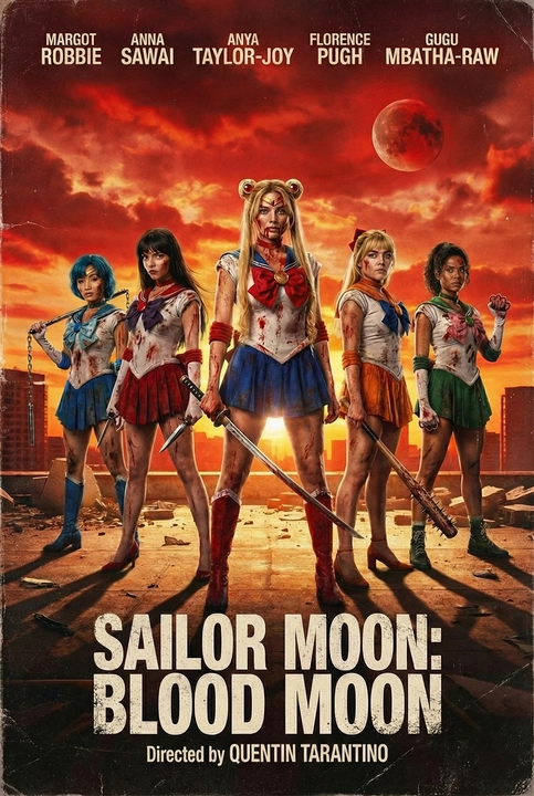 Sailor Moon Blood Moon Movie Poster 2 - Margot Robbie as Sailor Moon